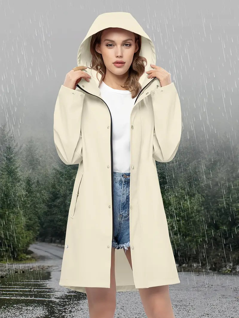 Variant image for Dam Regnjacka Vattentålig Modern Design med Justerbar Huva-13