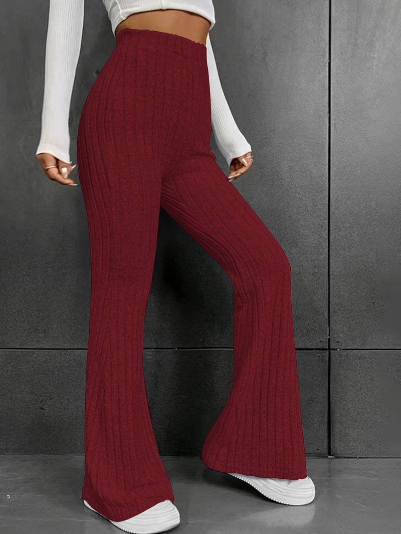 Snygga Byxor Dam Vintage Stil Bred Ben Stretchmaterial-4