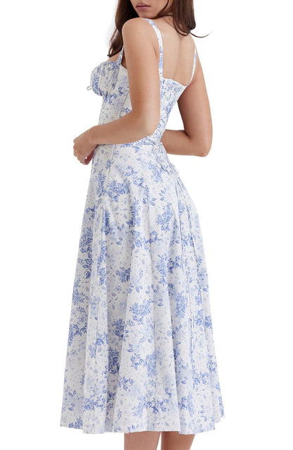 Dam Midiklänning Blommig Design 100% Polyester för Bröllop och Fest-6