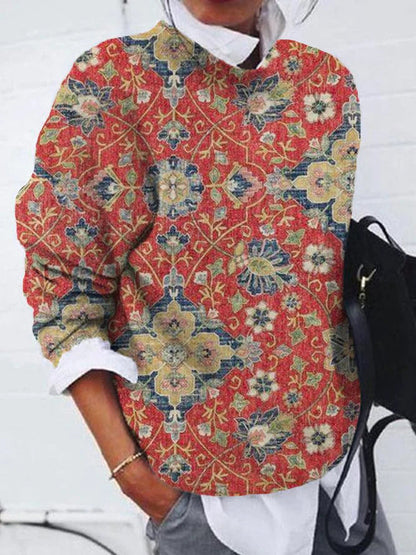 Stickad Dam Tröja med Vintage Design i Högkvalitativt Tyg – Bekväm och Elegant Passform för Vardags och Fest 2