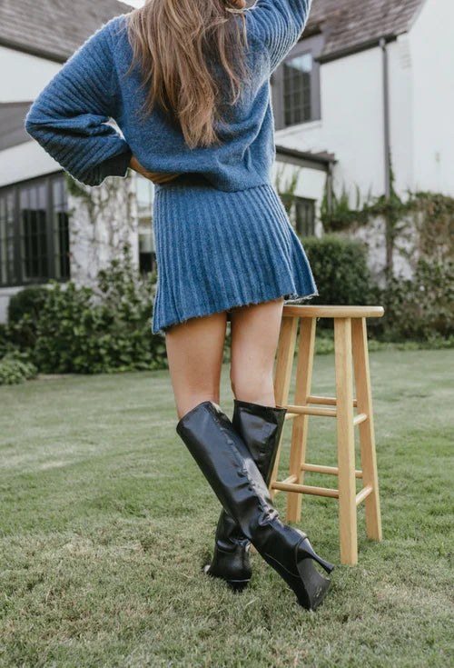 Dam Stickad Kombination Trendig Mjuk Akrylblandning-2