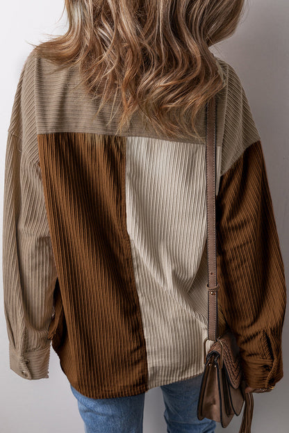 Dam Shacket Corduroy Knappdesign med Bröstfickor 3