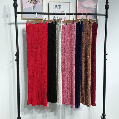 Kvinnors Pennkjol i Bomull och Lanon, Svart, Fotledslängd, Empire Midja-2