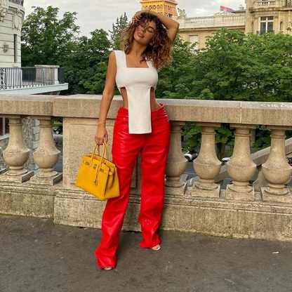 Festtoppar Dam Asymmetrisk Design Polyester Spandex-2