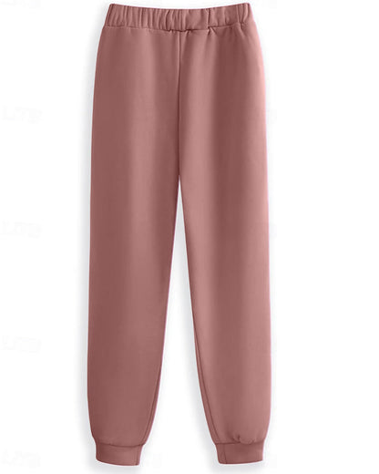 Kvinnors Urban Byxor i Mjuk Polyesterblandning med Värmande Foder och Justerbara Tågremmar – Perfekta för Kalla Dagar 2