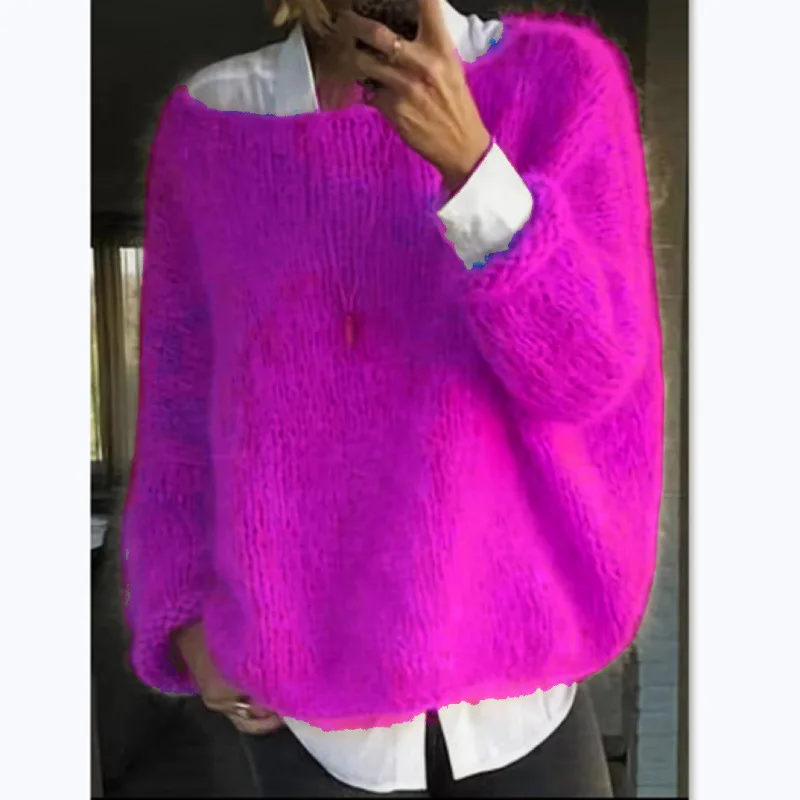 Dam Off-Shoulder Tröja Mjuk Blandning Trendig Design 13