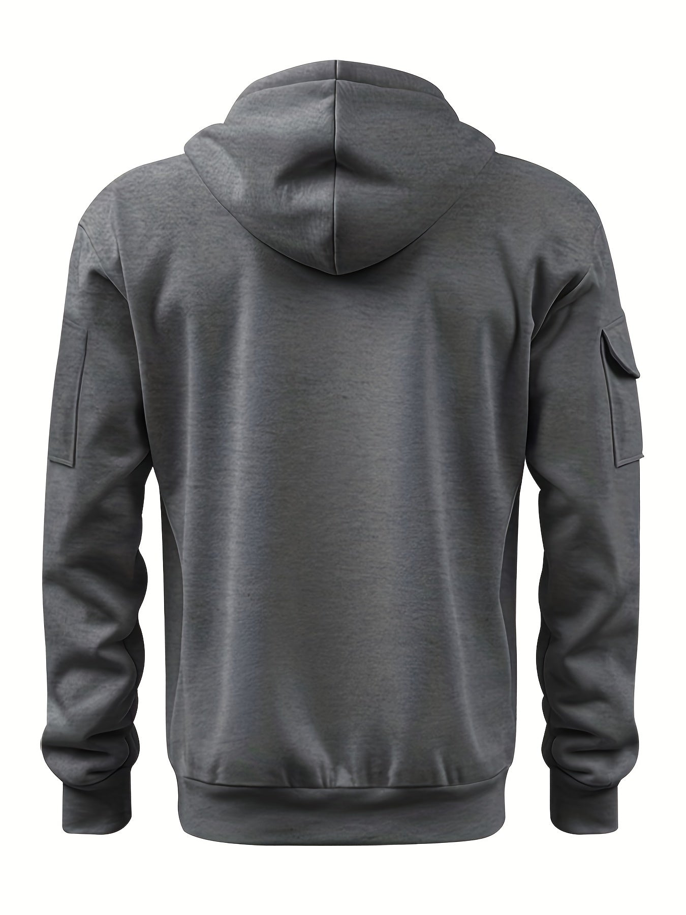 Herrar Hoodie Fleecefodrad Gatastil med Blixtlås-3