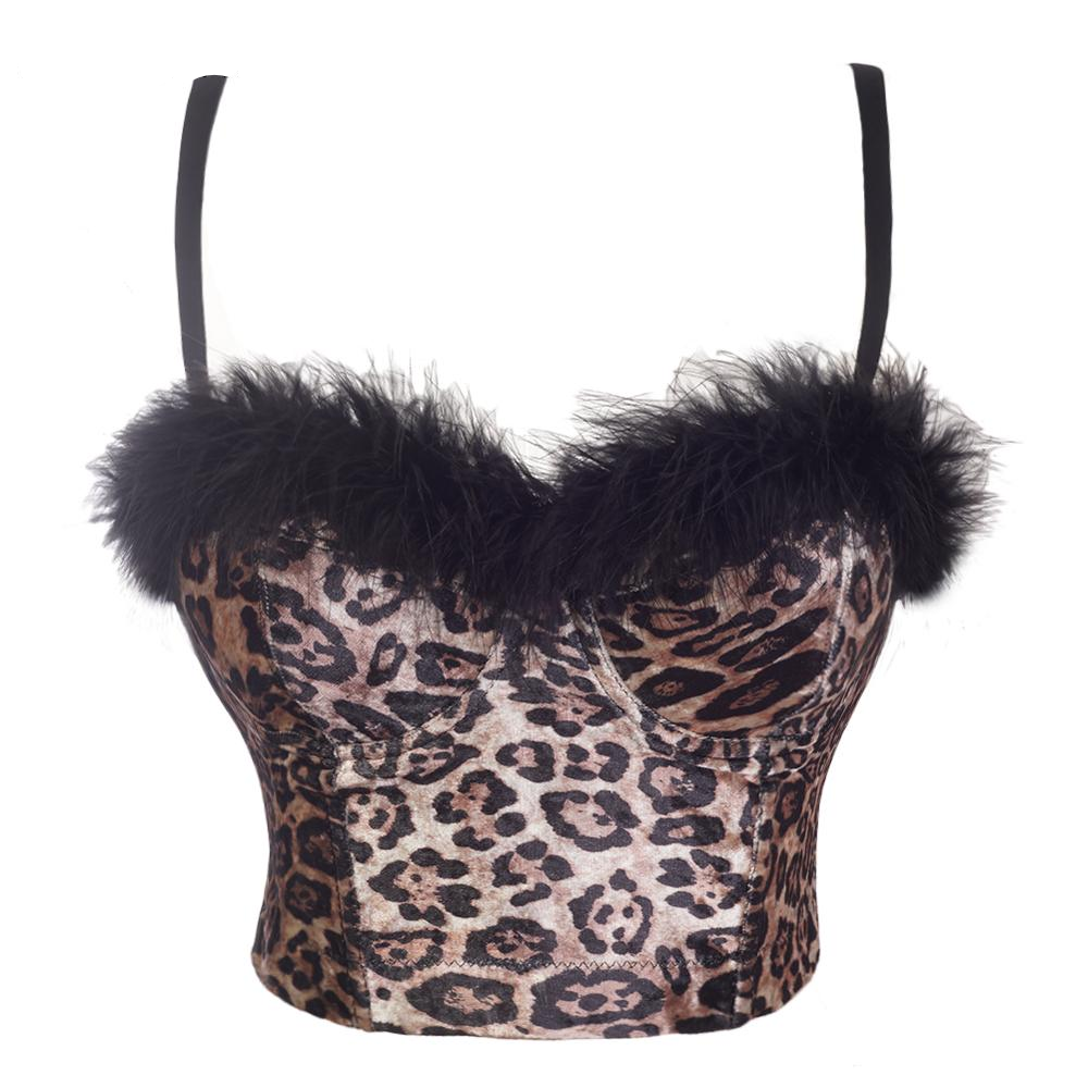 Dam Bustier med Fjädrar i Bomullsblandning-6