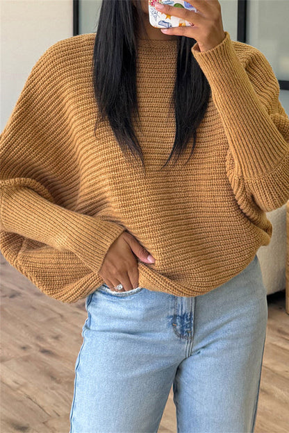 Dam Tröja Fladdermusärmar Mjuk Tyg Avslappnad Passform-1