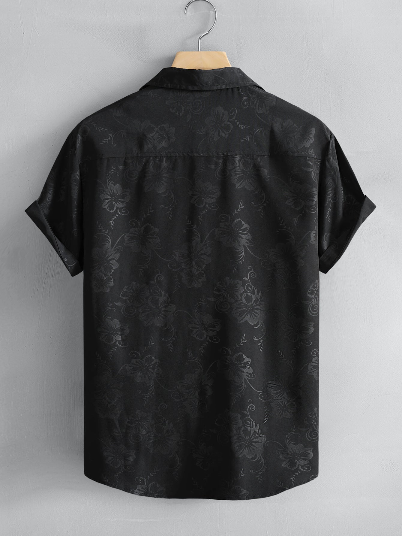 Herrskjorta Klassisk Satin Polyester Elegant Komfortabel-2