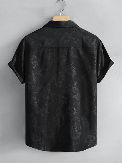 Herrskjorta Klassisk Satin Polyester Elegant Komfortabel-2