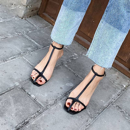 Dam Sandaler Gladiatorer PU-Läder Hög Klack 5-8 cm-3