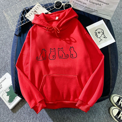 Variant image for Dam Lång Hoodie Avslappnad Stil 100% Bomull-55