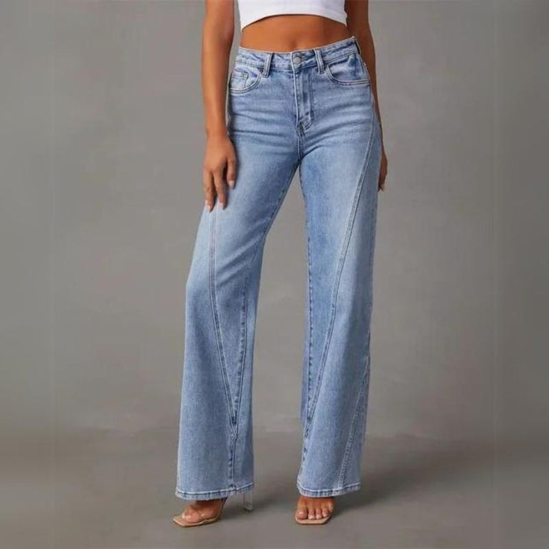 Dam Jeans med Hög Midja Avslappnad Denim Kvalitet 6