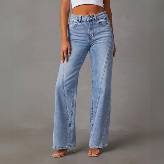 Dam Jeans med Hög Midja Avslappnad Denim Kvalitet 1