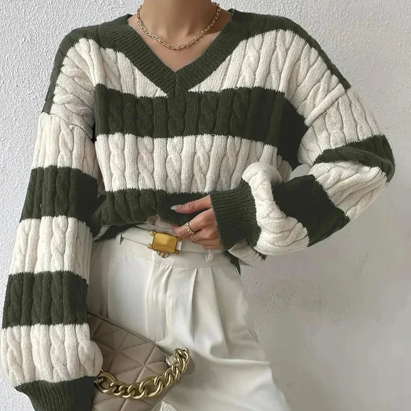 Variant image for Lindex Stickad Dam Tröja Lös Axel Mjukt Material-10