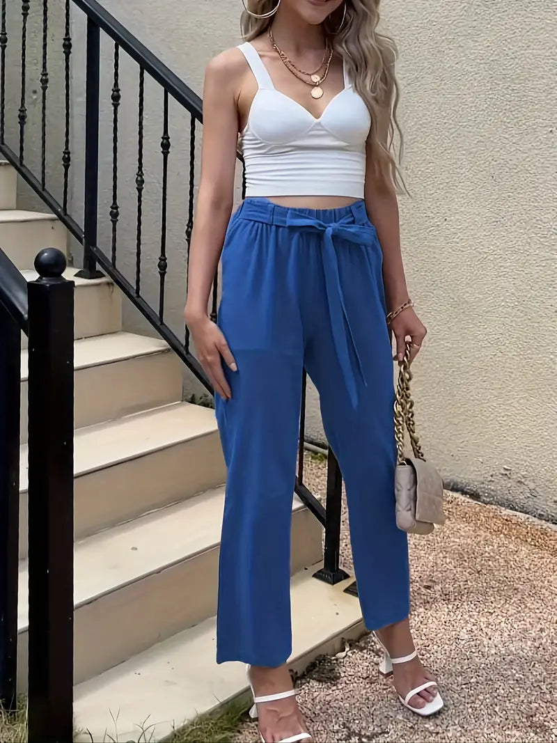 Variant image for Snygga Byxor Dam Med Resår I Midjan Avslappnad Bomull-26