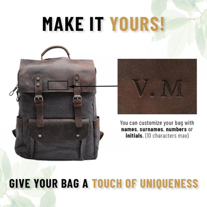 Variant image for Unisex Ryggsäck Stilren Canvas Hållbar med Justerbara Axelremmar-4