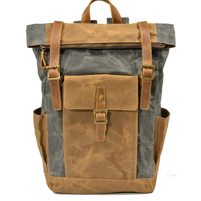 Herr Ryggsäck Canvas Robust Läder 8