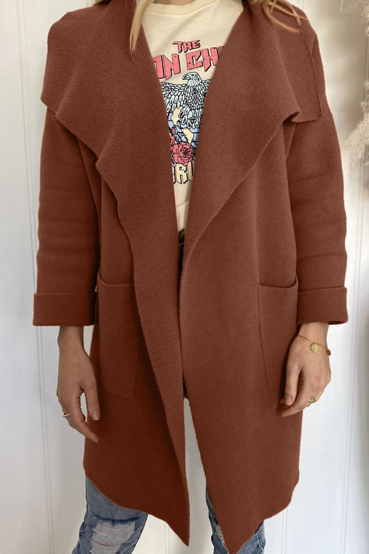 Lång Vinterrock Dam i Högkvalitativ Polyester och Ull – Varm och Bekväm Passform för Kalla Dagar 1