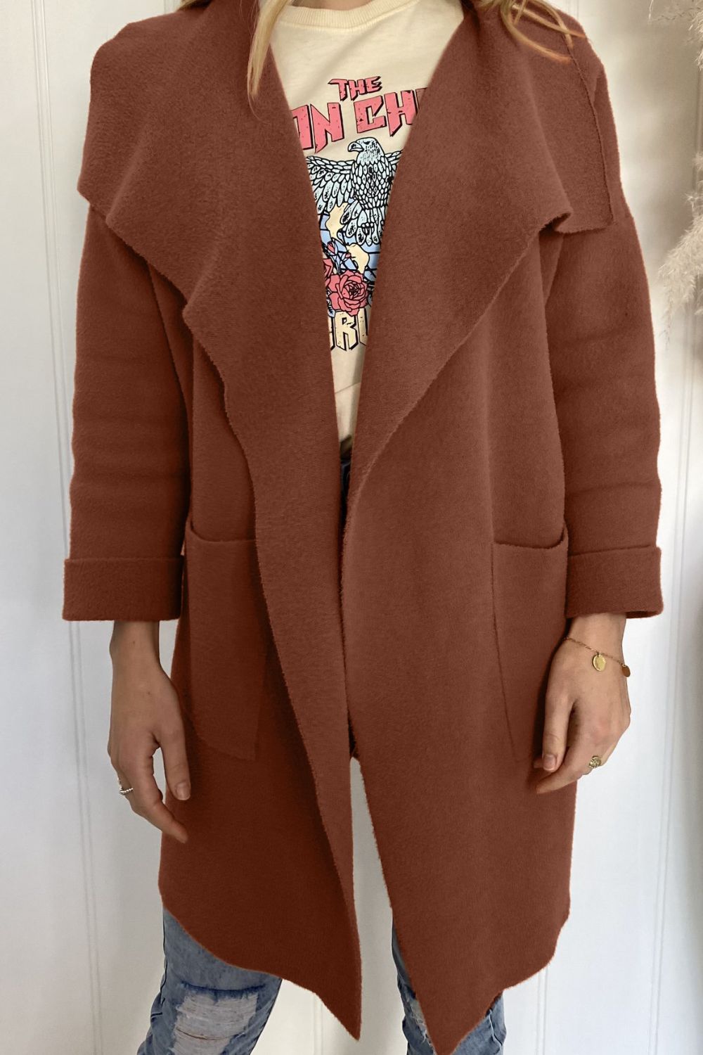 Lång Vinterrock Dam i Högkvalitativ Polyester och Ull – Varm och Bekväm Passform för Kalla Dagar 7