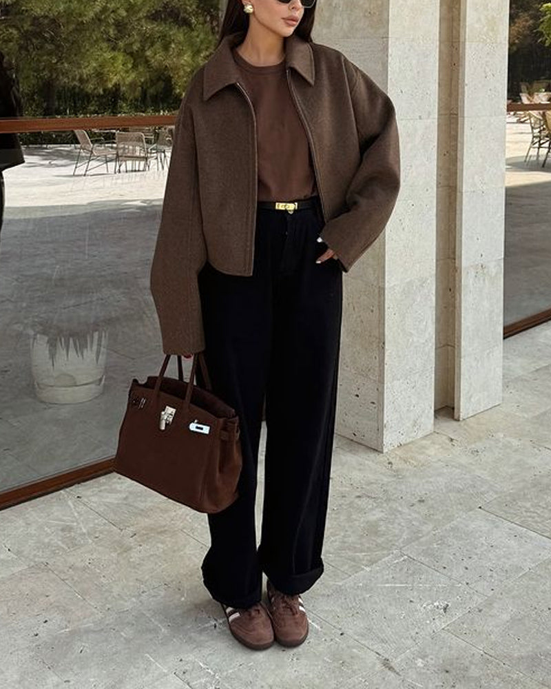 Kvinnor Kort Kappa Modern Design Andningsbart Material-6