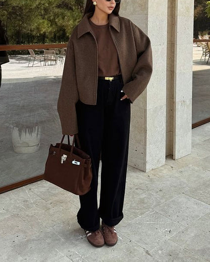 Kvinnor Kort Kappa Modern Design Andningsbart Material-6