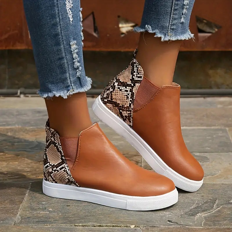 Kvinnor Stövlar Slangerdessin Högkvalitativt Syntetmaterial-5