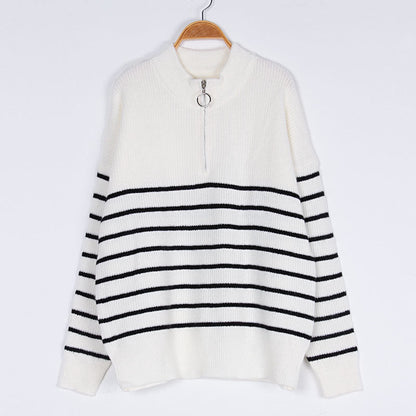 Dam Stickad Tröja Halvsäckare Mjuk Ull-4