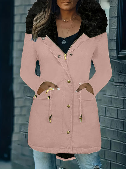 Variant image for Vinterjacka Dam Lång Parka med Huva och Knappdetaljer Hållbart Material-26