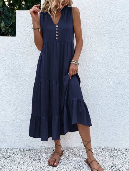 Dam Smockklänning Boho Stil Icke-Stretchigt Tyg 10