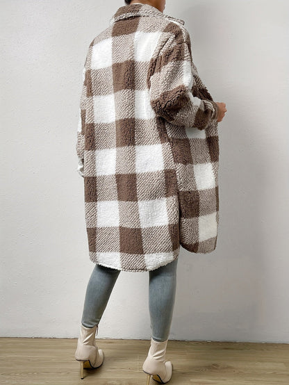 Damjacka Sherpa Trendig Design Mjuk Varm Fleece-4