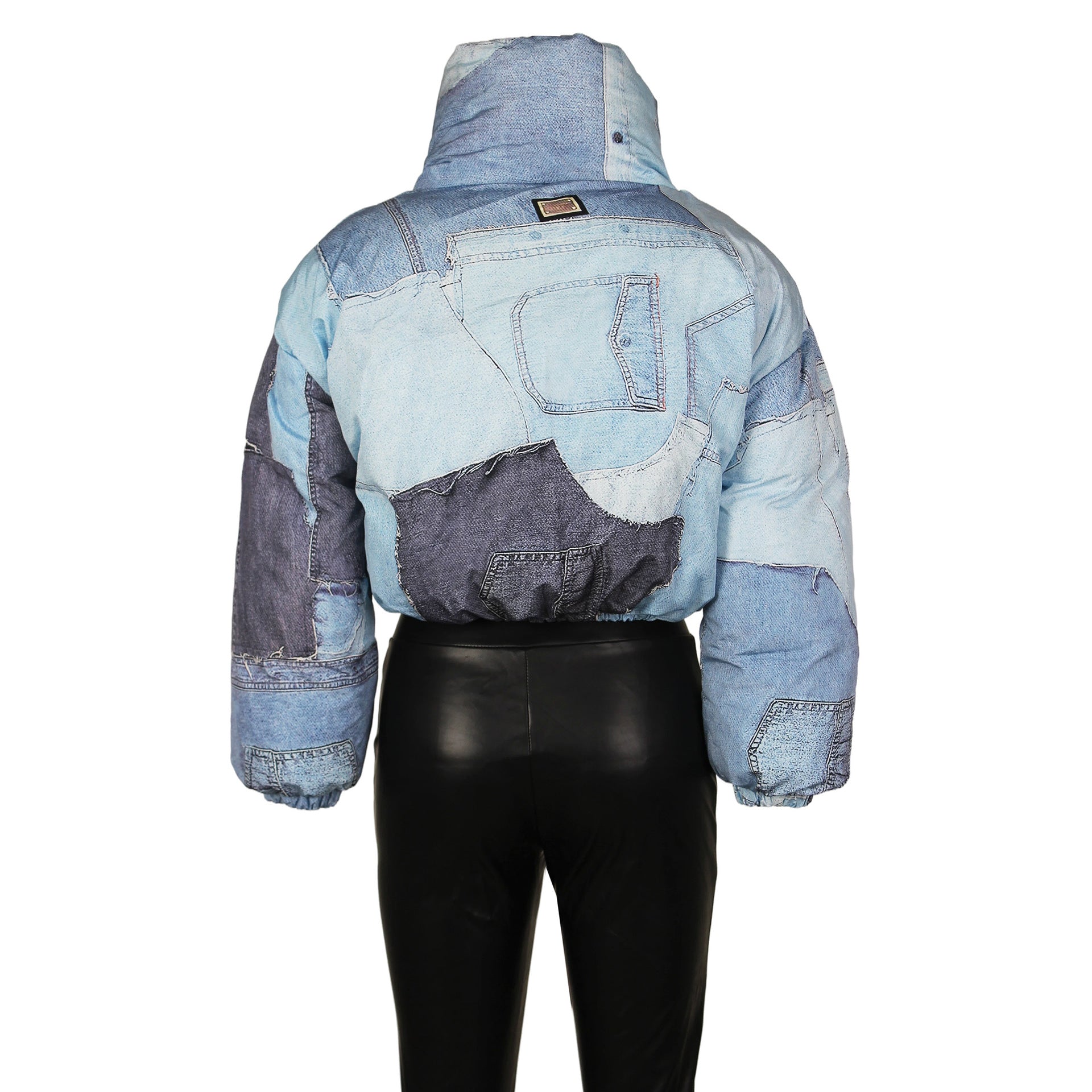 Damjacka Denim med Tryck och Bomull-2