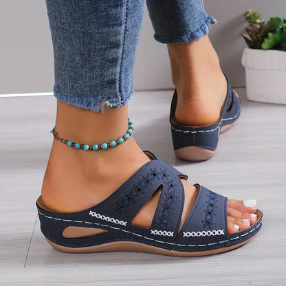 Dam Sandaler Ortopedisk Design Syntetisk Läder för Komfort och Stabilitet 2