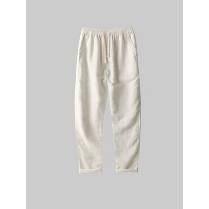 Dams Linne Outfit Set Avslappnad Skjorta och Byxor Linne/Bomull-3