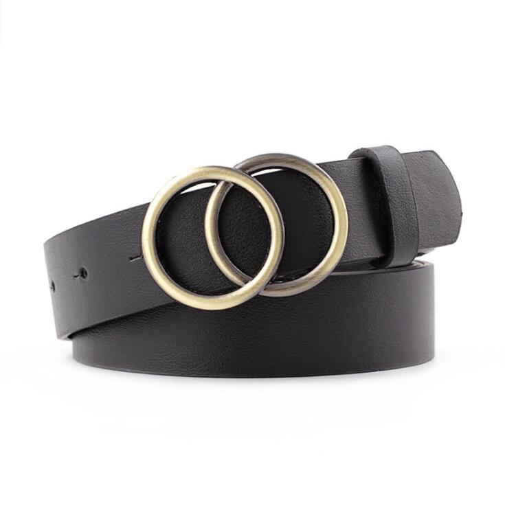 Kvinnors Läderbälte O-ringspänne PU-Läder 105 cm 3