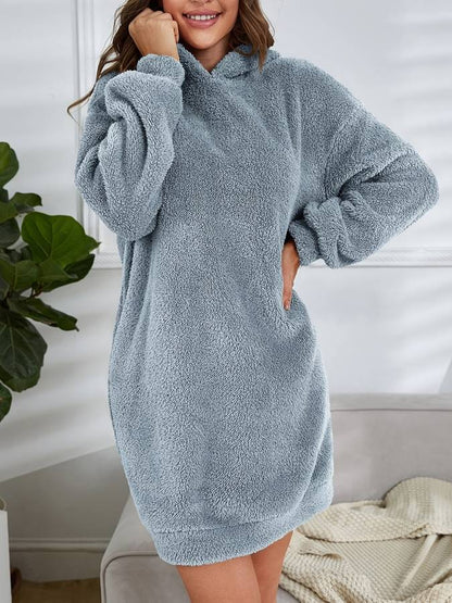 Kvinnors Lätt Bomull Hoodie med Mysig Huva och Löst Snitt – Grå Fritidsplagg för Avslappnade Dagar 3