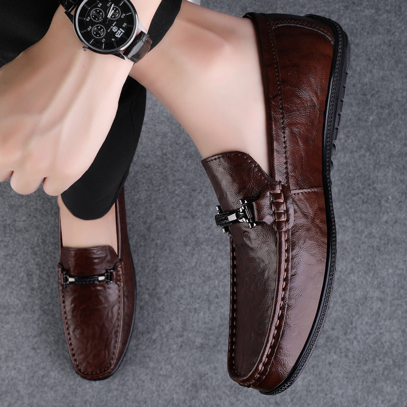 Herrskor Mockasiner Slip-On Äkta Läder-3