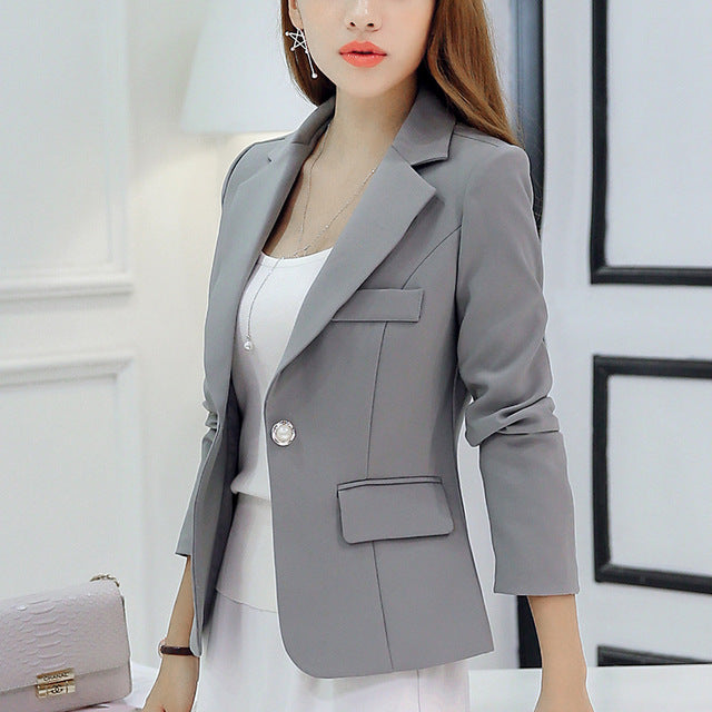 Variant image for Dam Blazer Slim Fit Bomull Polyester Elegant Kontorsstil-37