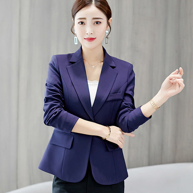 Variant image for Dam Blazer Slim Fit Bomull Polyester Elegant Kontorsstil-55
