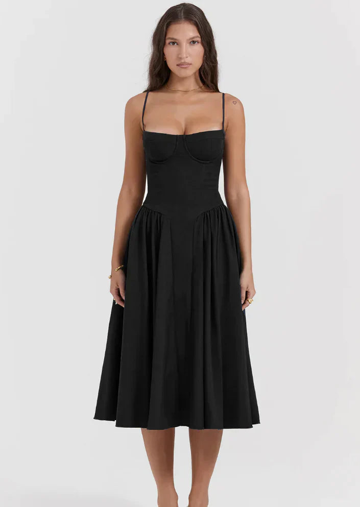 Damklänning Korsettstil Polyester Bomull Elegant 11