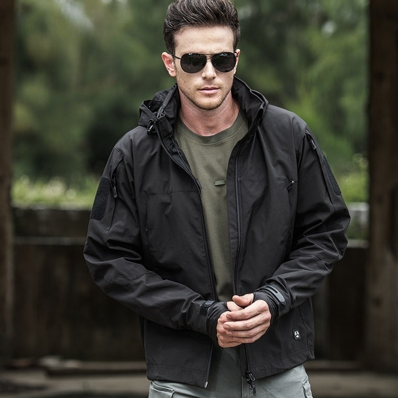 Herr Höstjacka Vindtät Softshell Med Avtagbar Huva-3