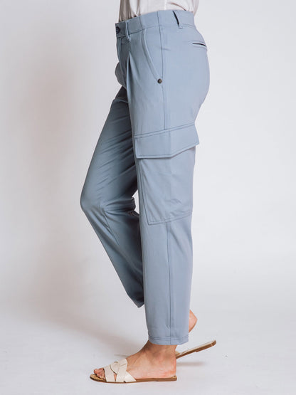 Dam Cargobyxor Ankellängd Med Fickor Snygga Byxor-3