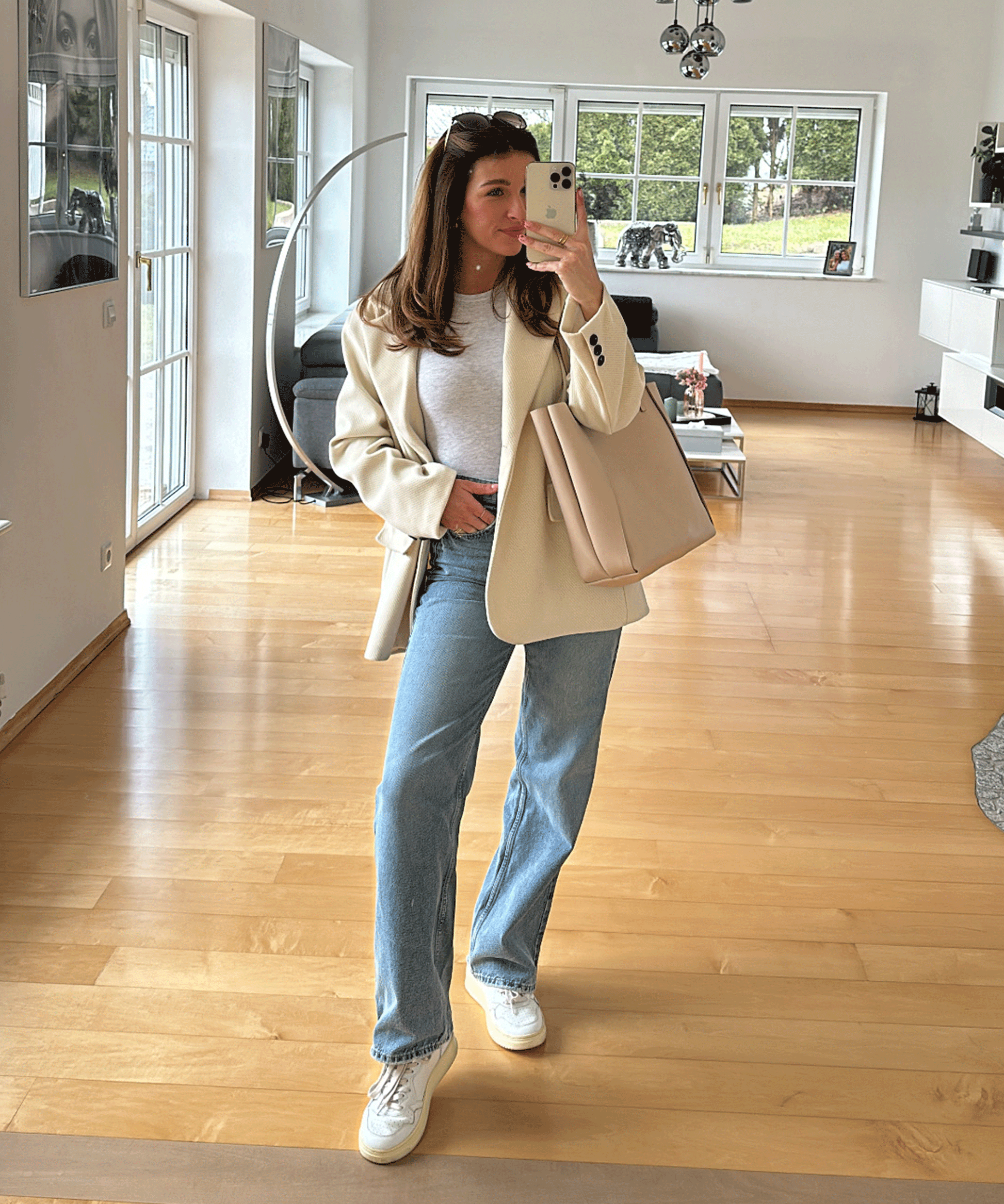 Kvinnors Longline Blazer Avslappnad Polyesterblandning-2