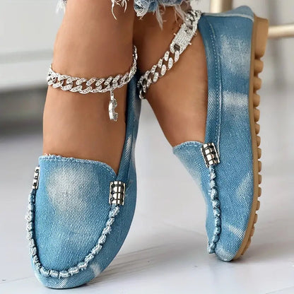 Kvinnors Avslappnade Skor Denim Design Komfortabel och Flexibel-3
