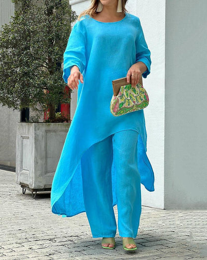 Dam Fritidsdräkt Två Delar Luftig Bomull 2