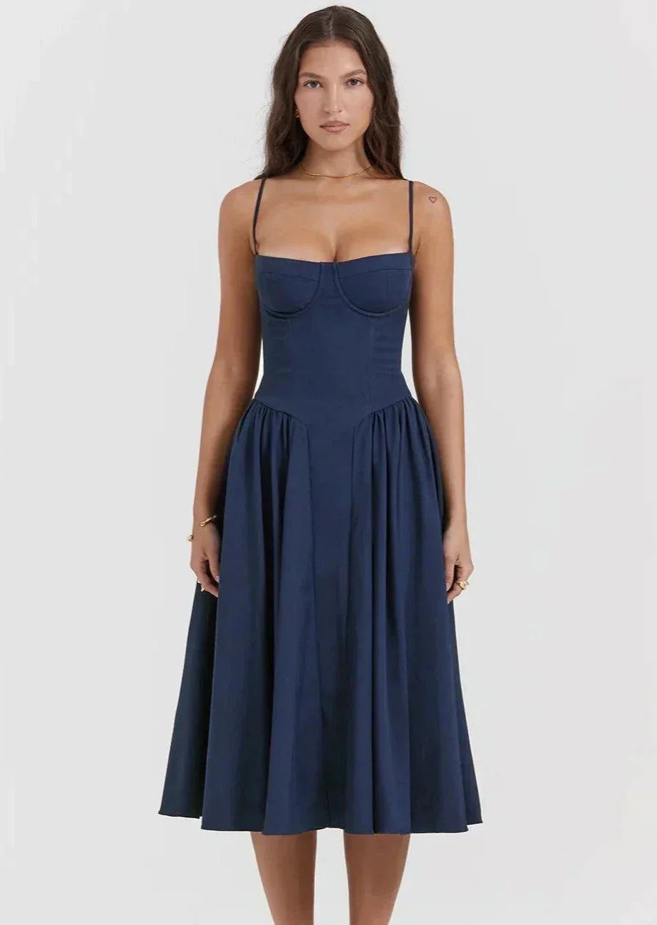 Damklänning Korsettstil Polyester Bomull Elegant 1