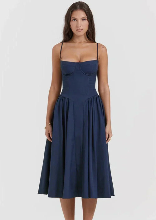 Damklänning Korsettstil Polyester Bomull Elegant 1