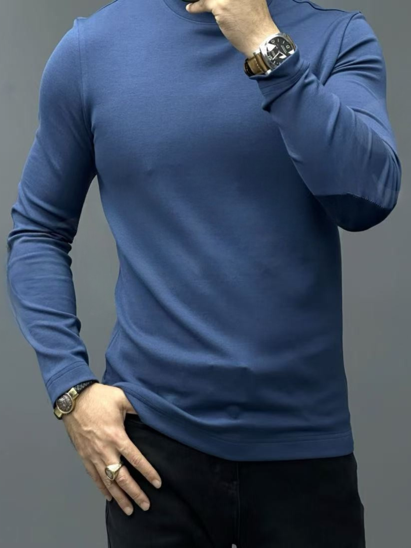 Dam Topp Langärmad Jersey Elegant Passform-5
