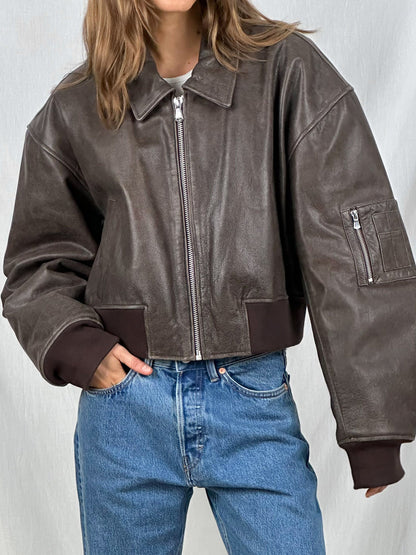 Damjacka Kort Modern Polyester Bomberjacka-3